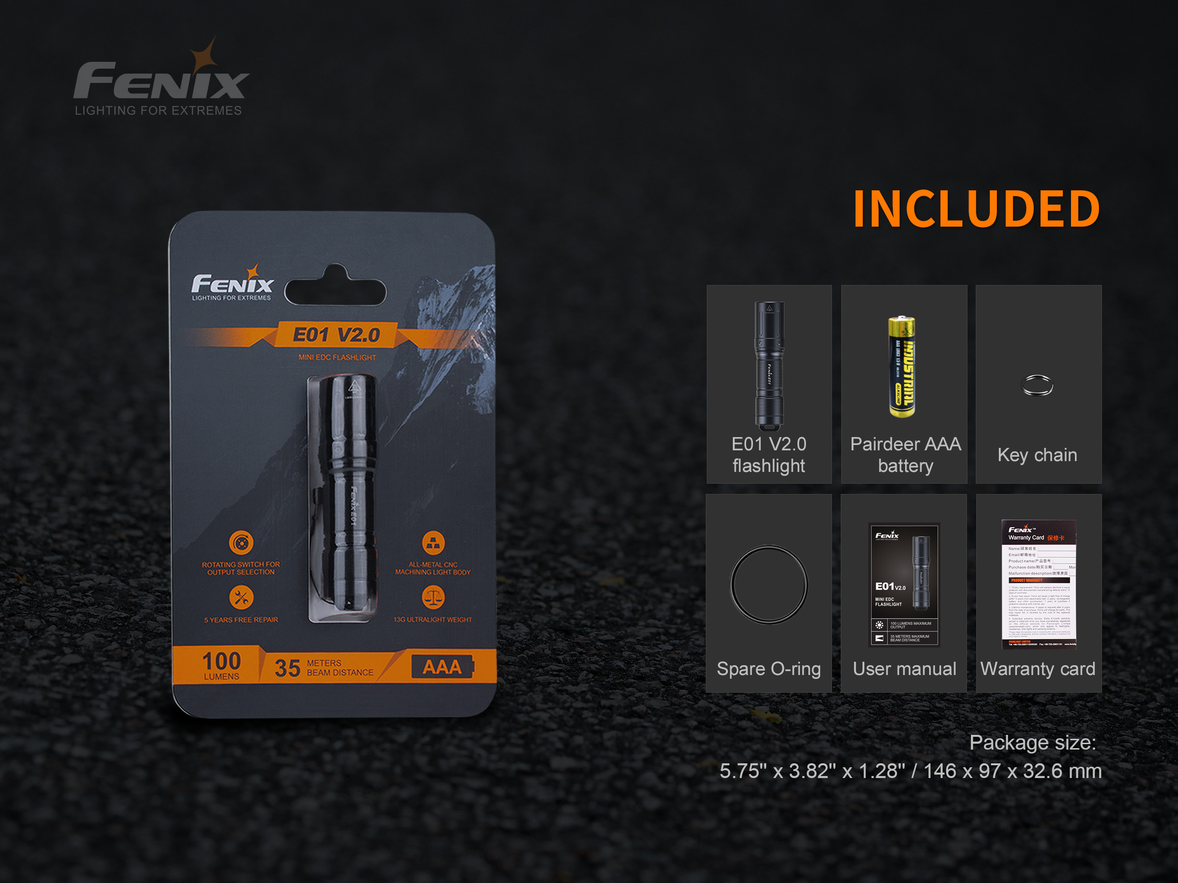 Fenix E01 V2.0 taskulamp