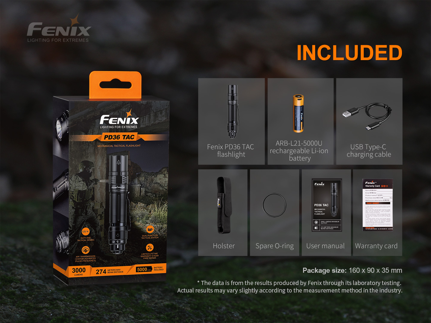 Fenix PD36 TAC taskulamp