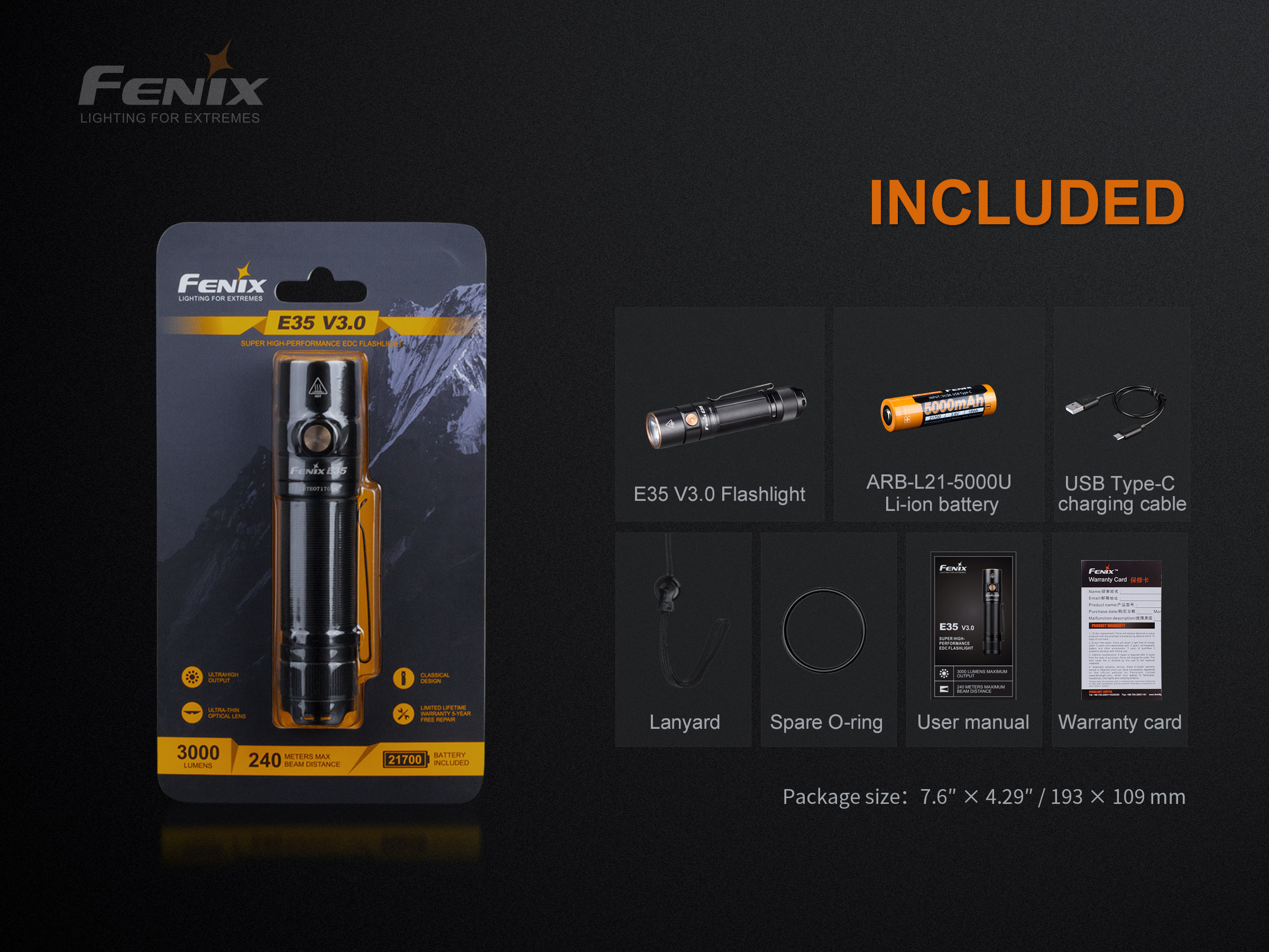 Fenix E35 V3.0 taskulamp