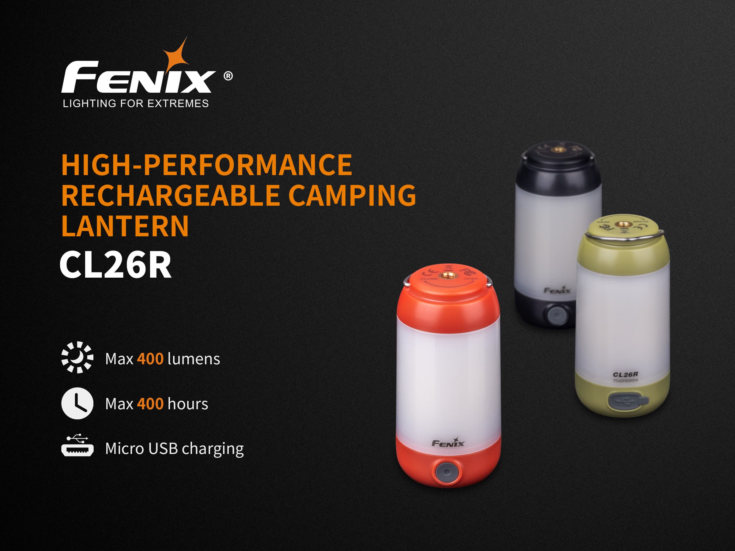 Fenix CL26R matkalamp