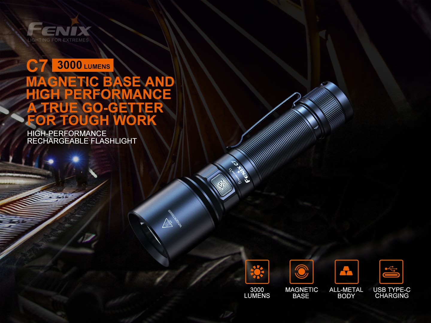 FENIX C7 LED taskulamp