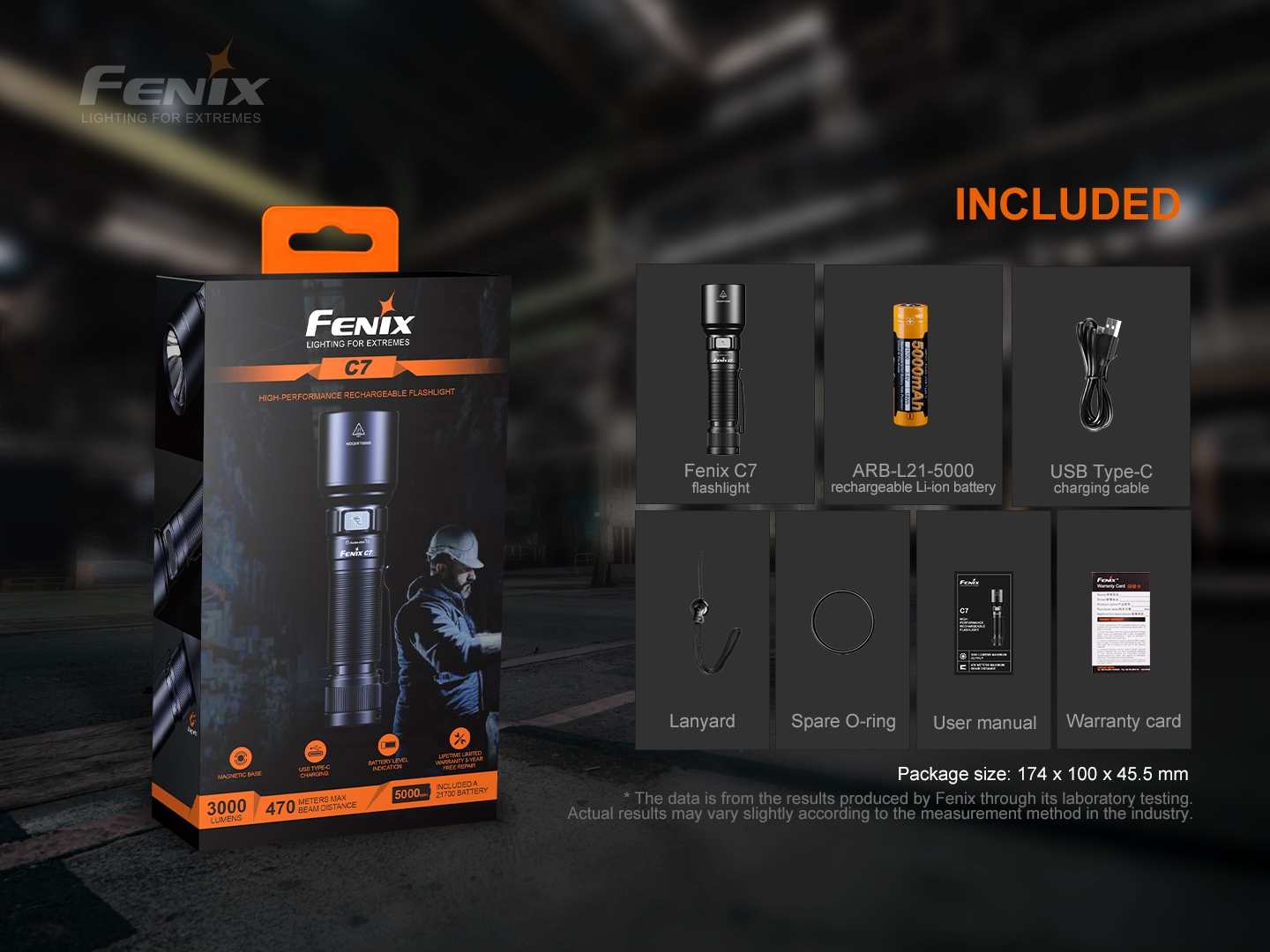 FENIX C7 LED taskulamp