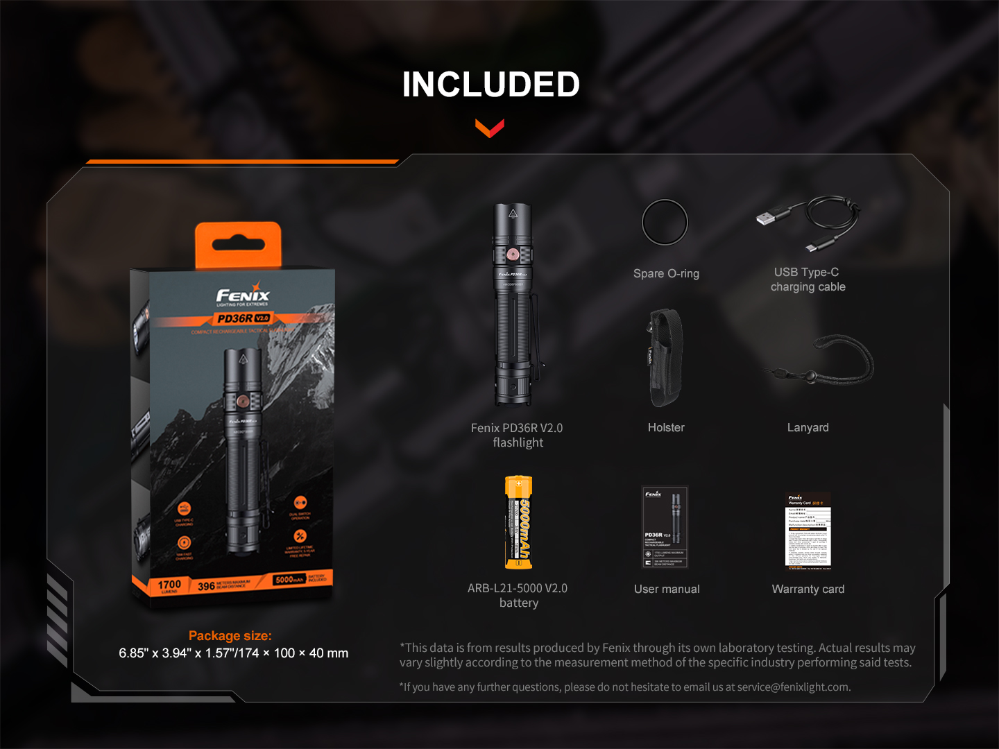 FENIX PD36R V2.0 taskulamp